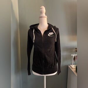 Nike Women's Charcoal Heathered Black Lightweight  Zip-Up Hoodie Small